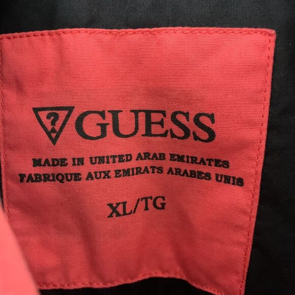 Guess Pearl Snap Red Black Buffalo Check Short Sleeve Shirt Los Angeles Mens XL - Picture 2 of 6